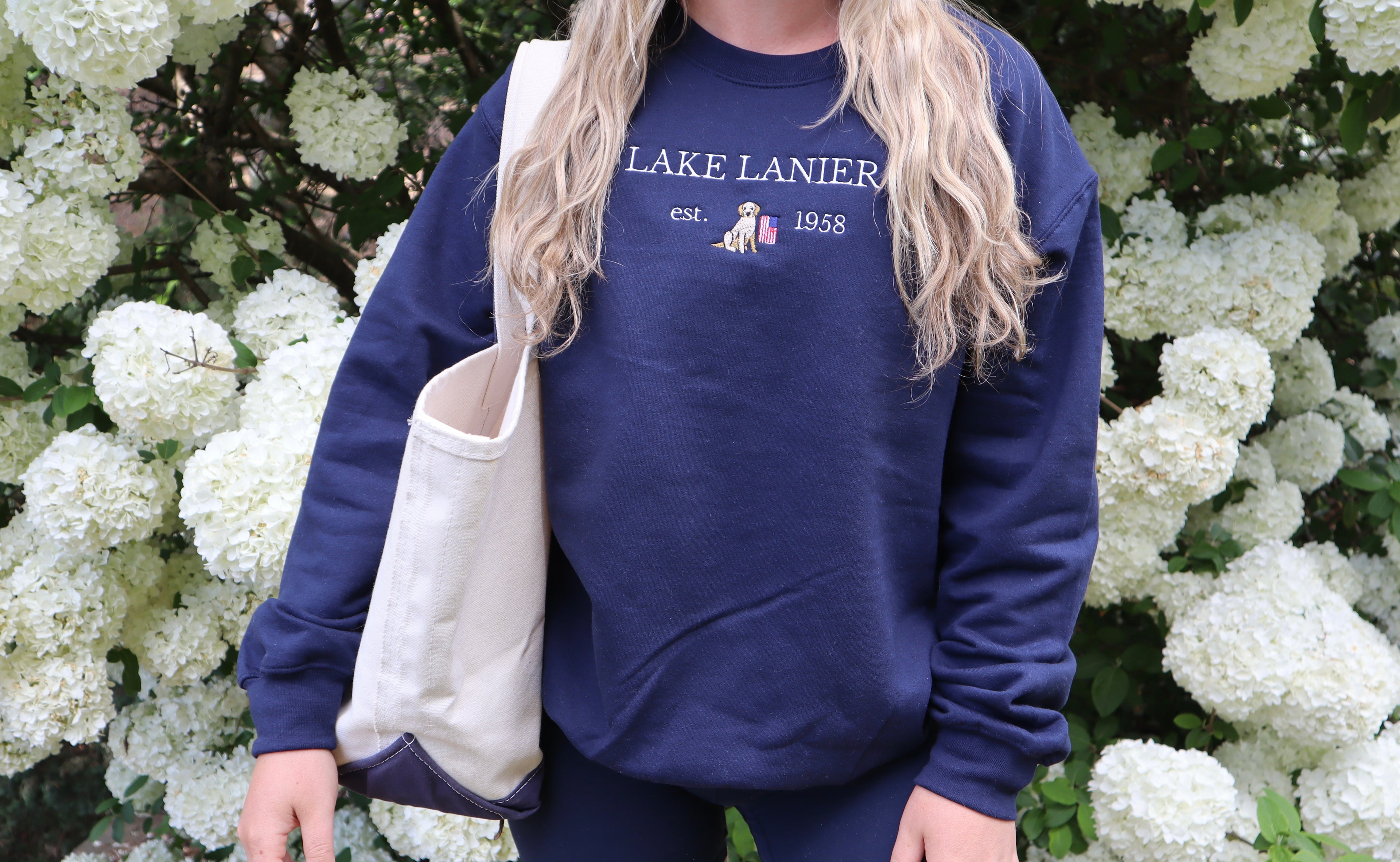 Navy Lake Crewneck