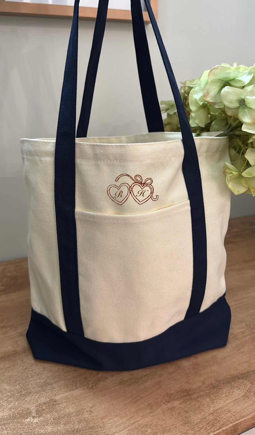 Heart Initials Tote Bag